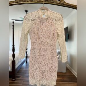 KEEPSAKE the Label White Lace Long Sleeve Dress